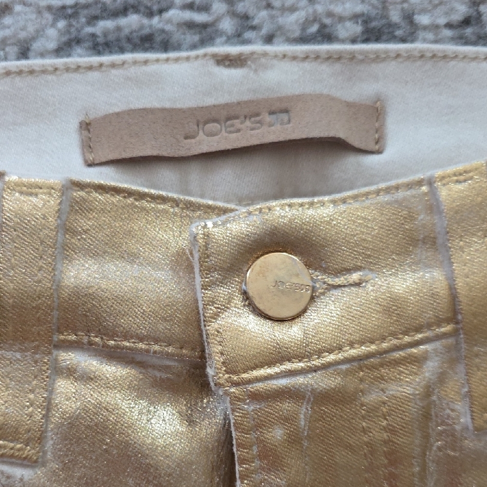 Joe's Jeans Metallic Gold Skinny Jeans - Picture 2 of 5